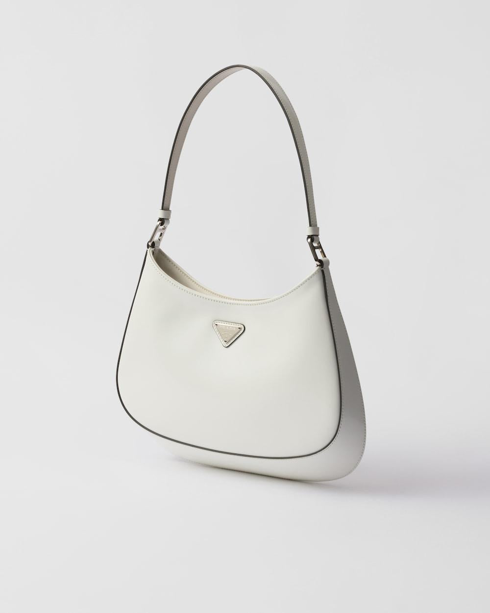 PRADA Women Prada Cleo brushed leather shoulder bag White 1BC499_ZO6_F0PG7_V_OOO