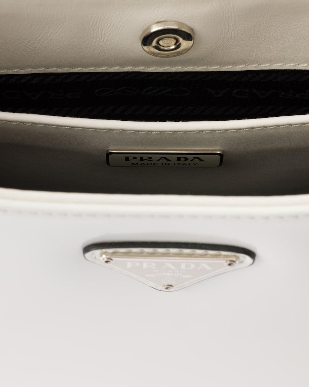 PRADA Women Prada Cleo brushed leather shoulder bag White 1BC499_ZO6_F0PG7_V_OOO