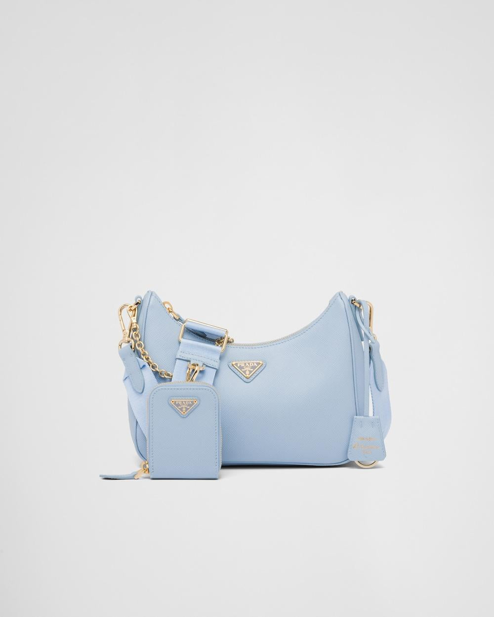 PRADA Women Prada Re-Edition 2005 Saffiano leather bag Pale Blue 1BH204_NZV_F0EMZ_V_V2M