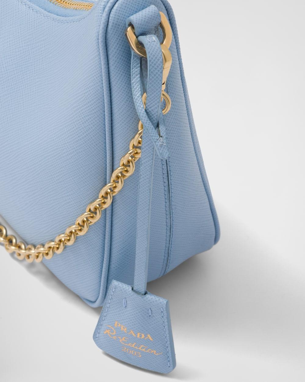 PRADA Women Prada Re-Edition 2005 Saffiano leather bag Pale Blue 1BH204_NZV_F0EMZ_V_V2M