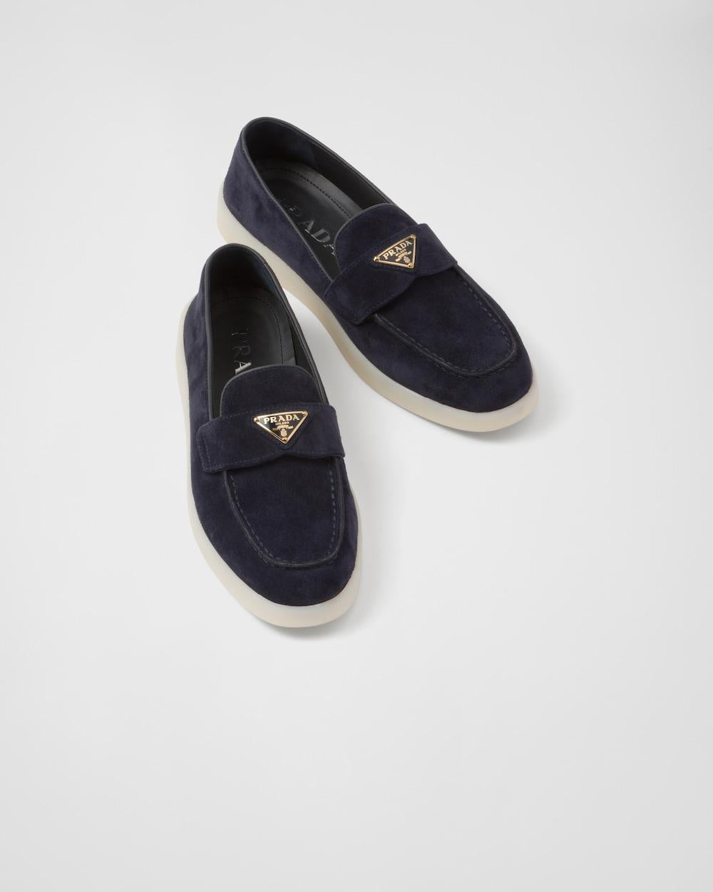 PRADA Women Suede leather loafers Navy 1D222N_3LOL_F0008_F_025