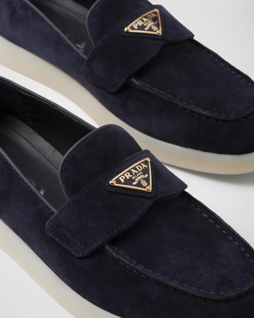 PRADA Women Suede leather loafers Navy 1D222N_3LOL_F0008_F_025