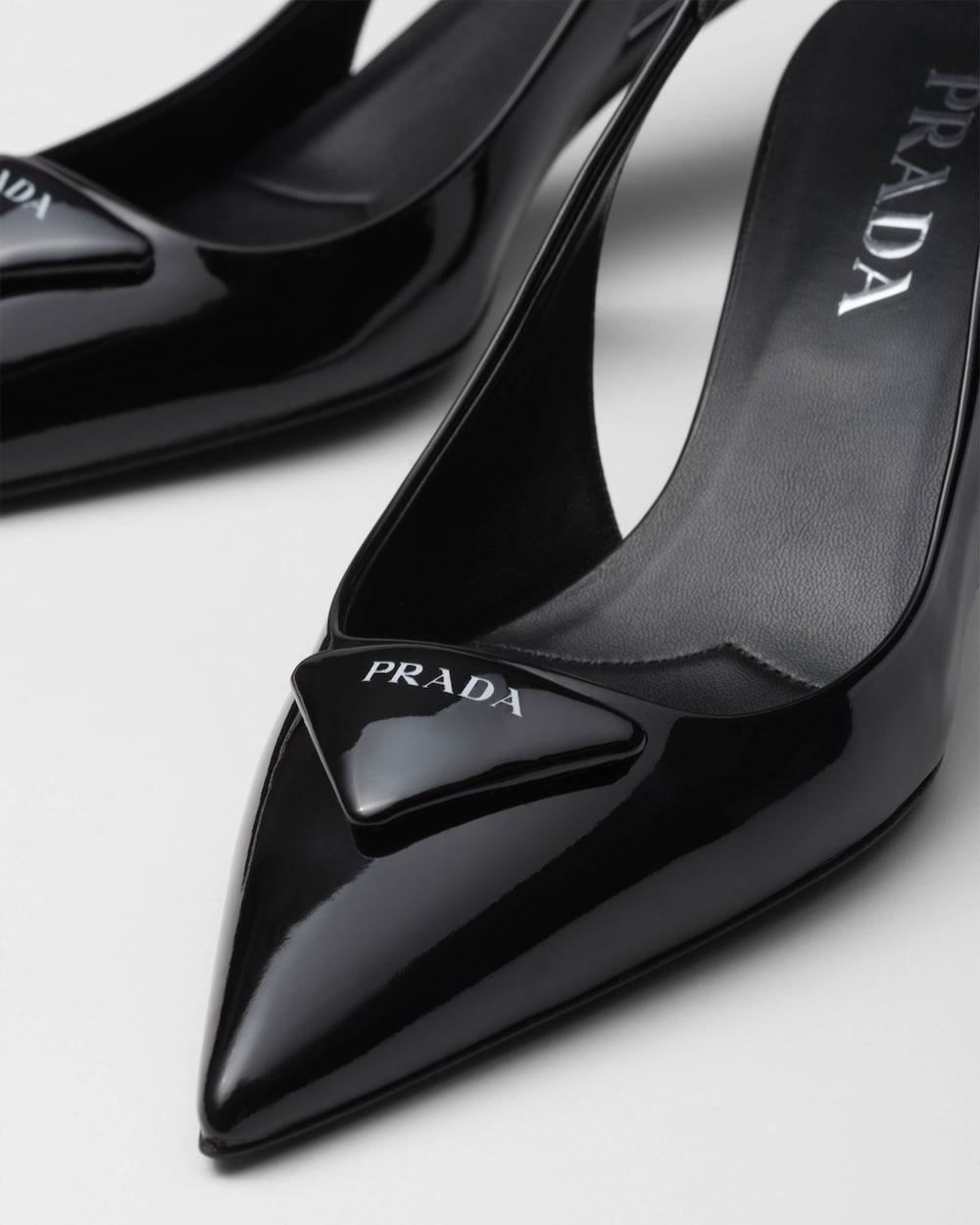 PRADA Women Patent leather slingback pumps Black 1I901M_XUW_F0002_F_DD55