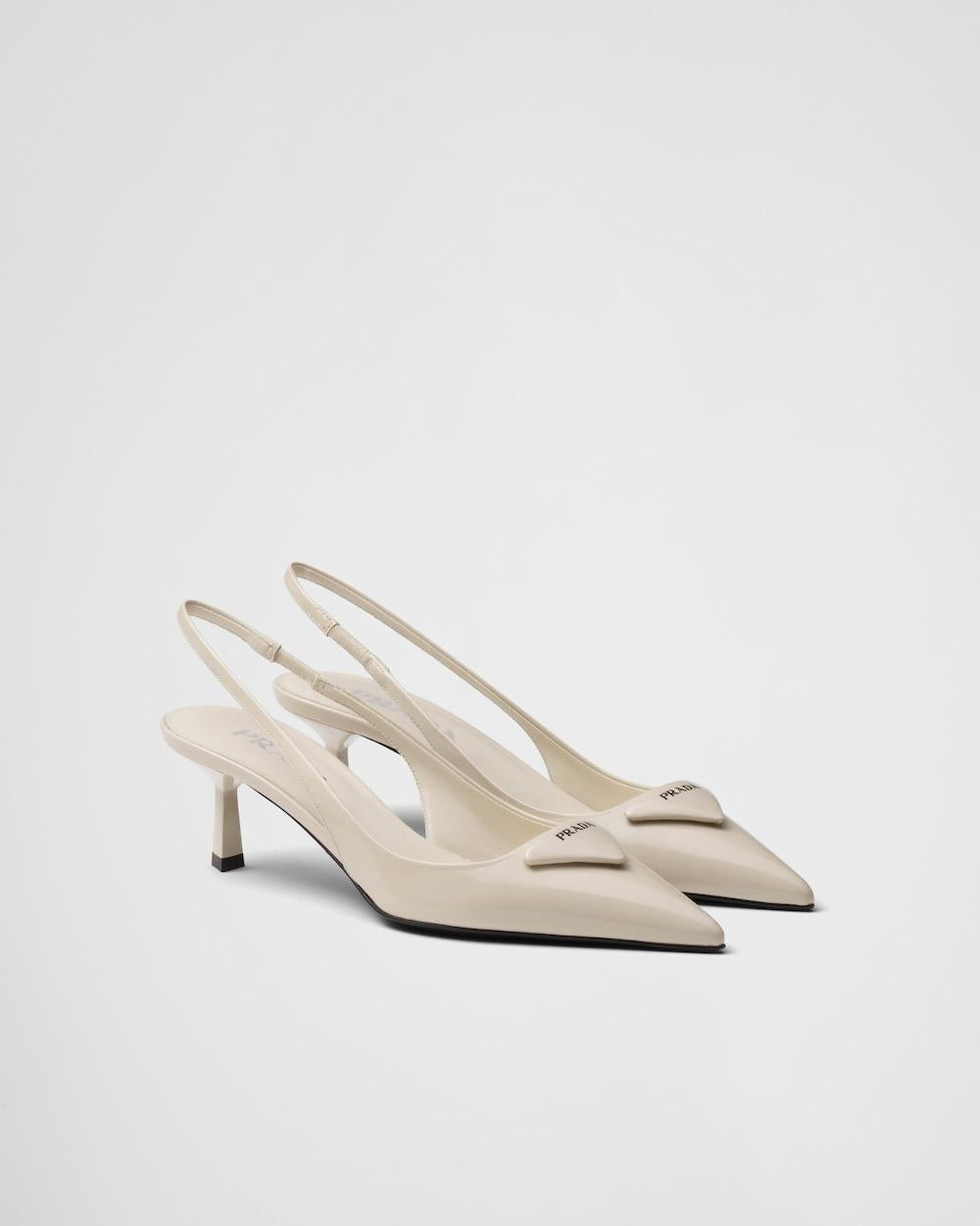 PRADA Women Patent leather slingback pumps Ivory 1I901M_XUW_F0304_F_DD55