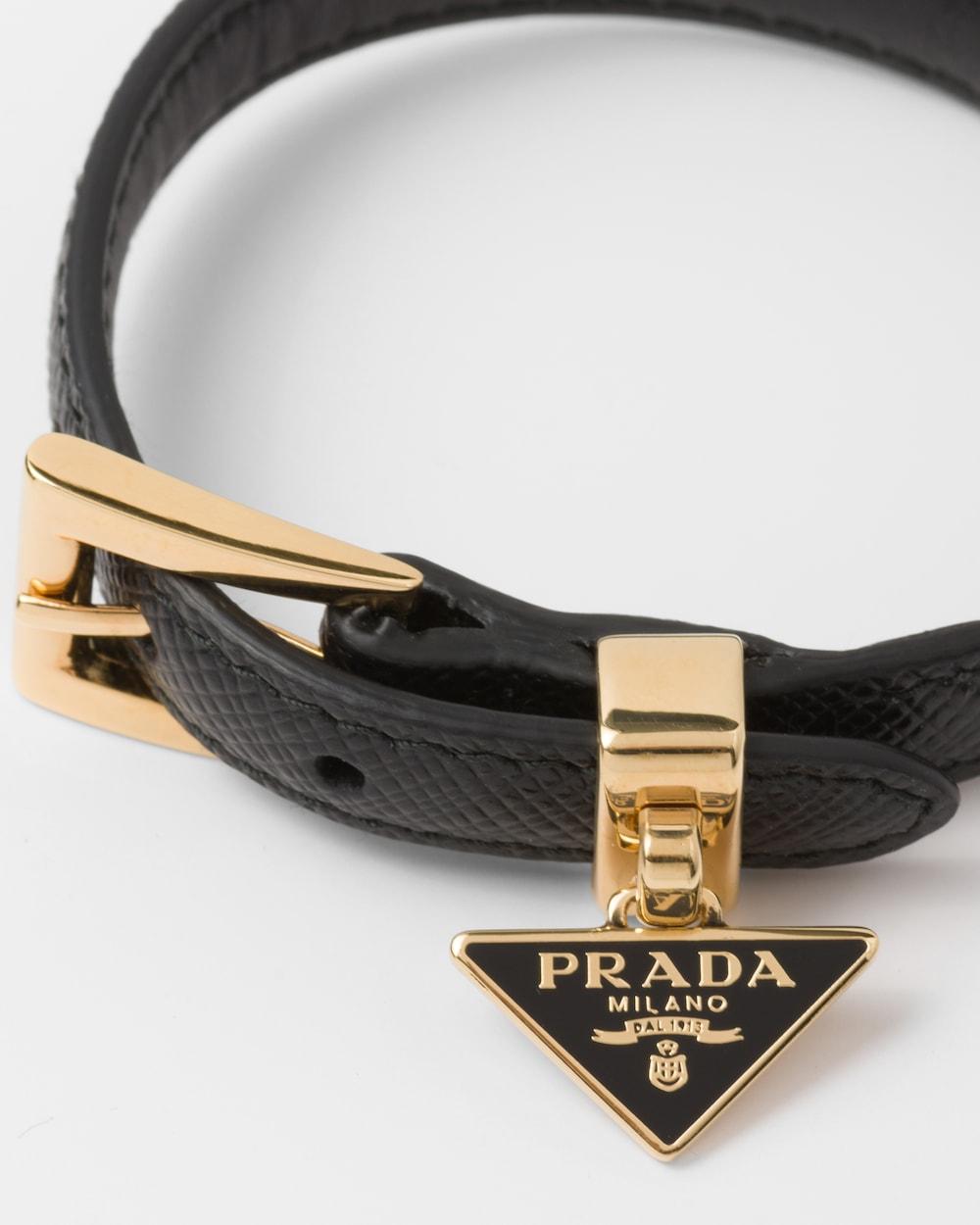 PRADA Women Saffiano leather bracelet Black 1IB351_053_F0002