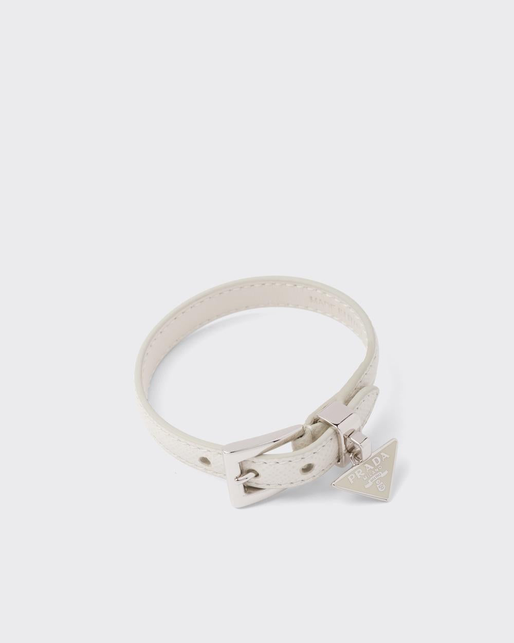 PRADA Women Saffiano leather bracelet Chalk White 1IB351_053_F0CHZ