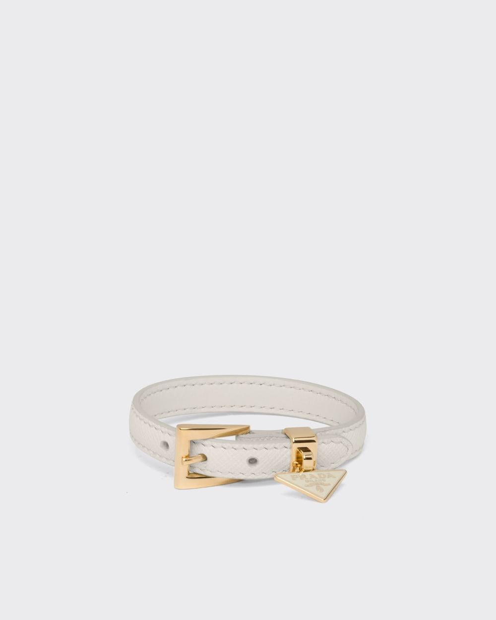 PRADA Women Saffiano leather bracelet Chalk White 1IB351_053_F0K74