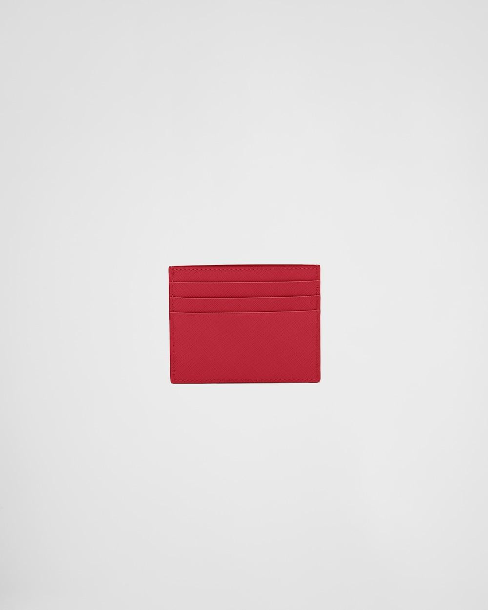 PRADA Women Saffiano Leather Card Holder Fiery Red 1MC025_QWA_F068Z