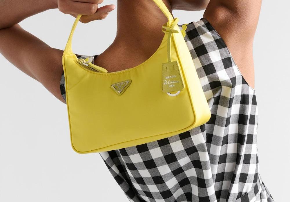 PRADA Women Re-Nylon Prada Re-Edition 2000 mini-bag Citron Yellow 1NE515_RDH0_F0322