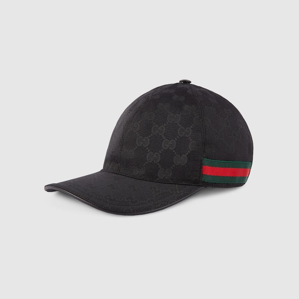 GUCCI Unisex Original GG canvas baseball hat with Web Black 200035 KQWBG 1060