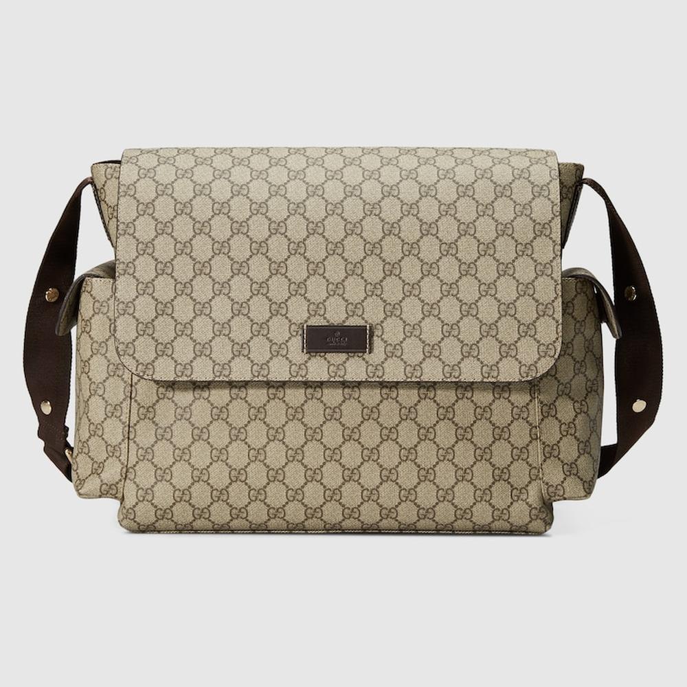 GUCCI Women GG Supreme medium baby changing bag Beige/ebony 211131 KGDIG 8588