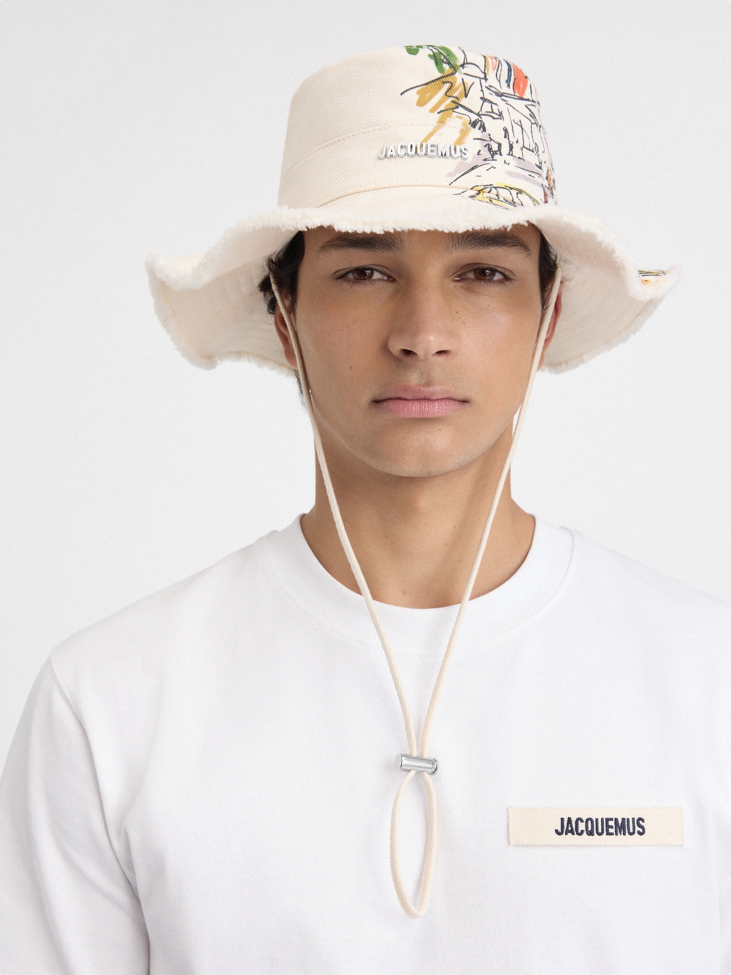 JACQUEMUS Men The Artichaut bucket hat Print Capri Cars White 213AC002-5002-1HI