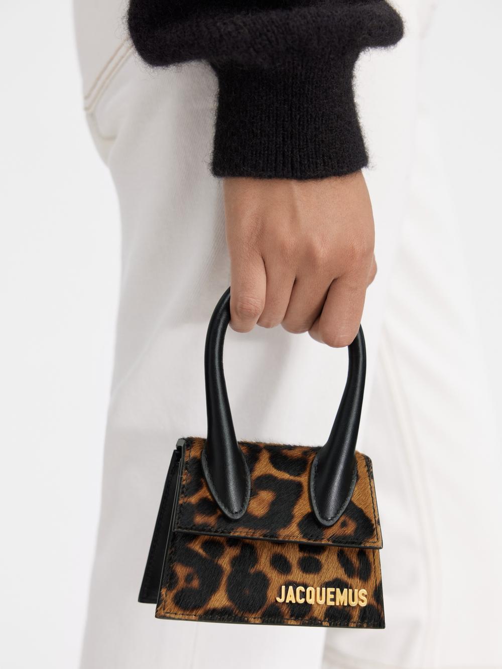 JACQUEMUS Women The Chiquito Print Leopard Brown 213BA001-3168-8BQ