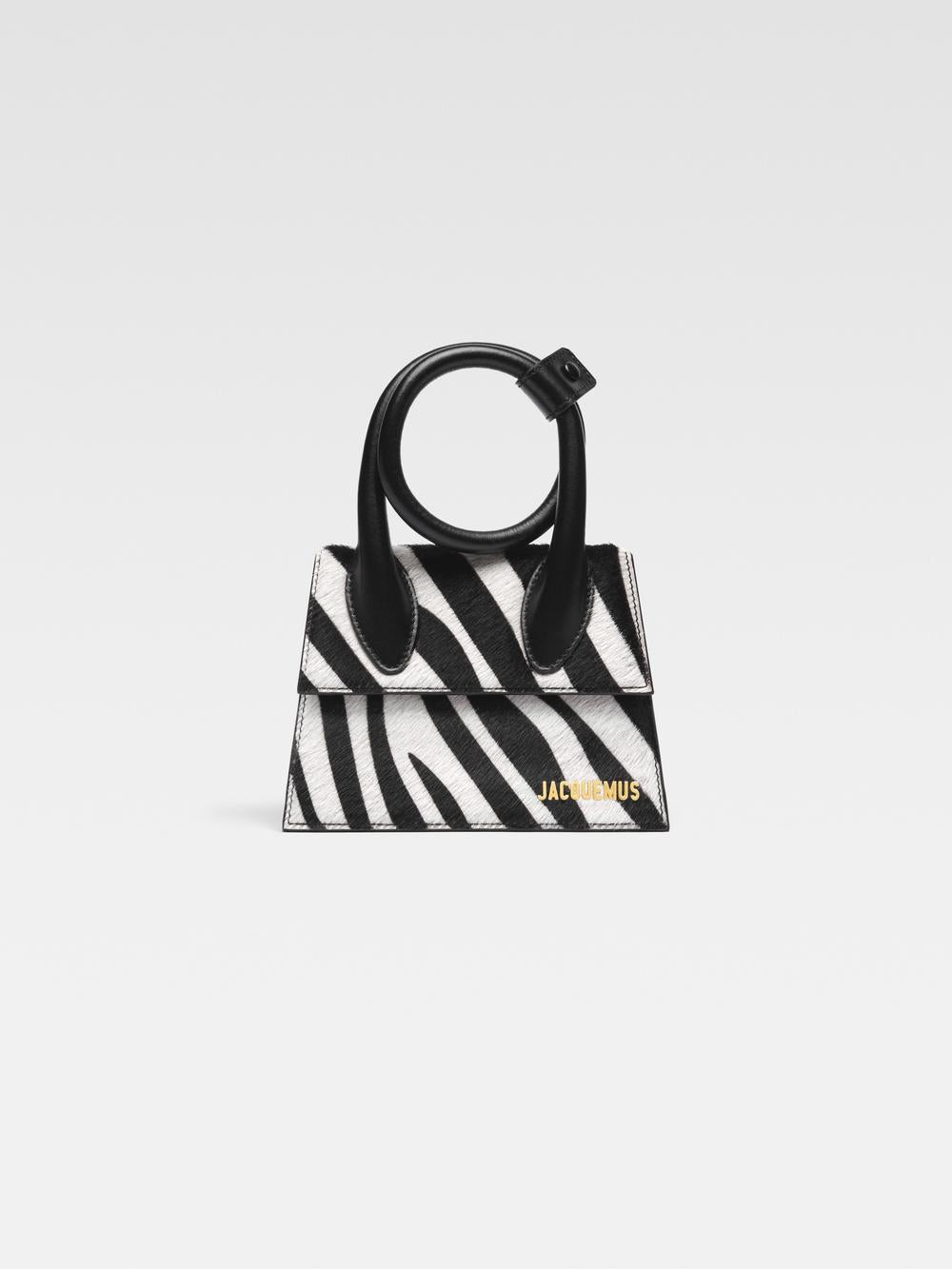 JACQUEMUS Women The knot Chiquito Black&White Zebra 213BA005-3209-9DZ