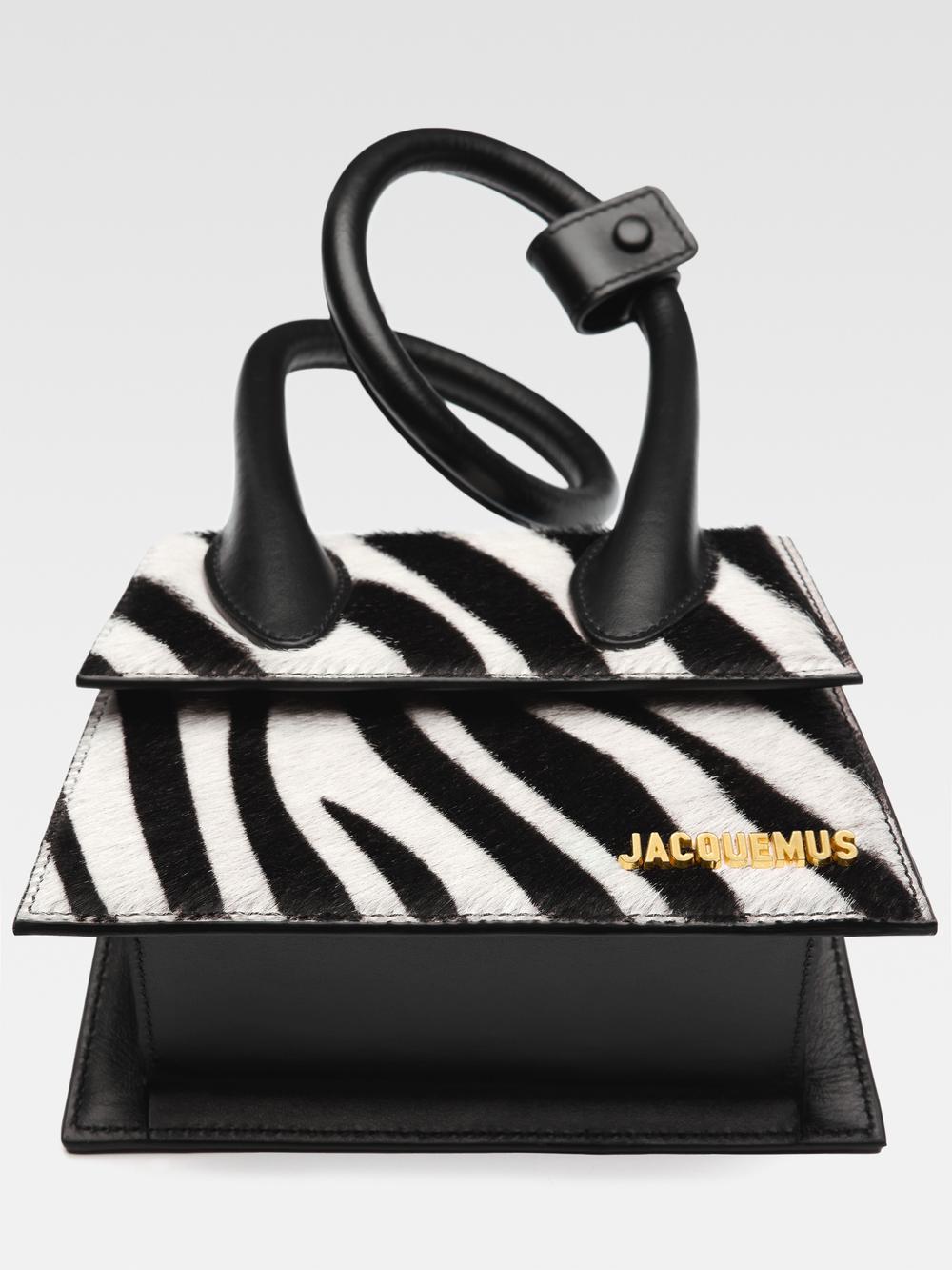 JACQUEMUS Women The knot Chiquito Black&White Zebra 213BA005-3209-9DZ