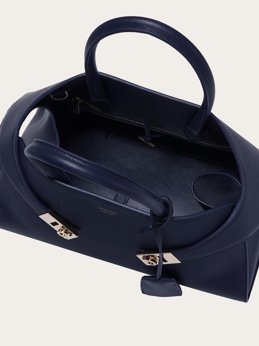 FERRAGAMO Women Hug Handbag (M) Midnight Blue 215608 766762