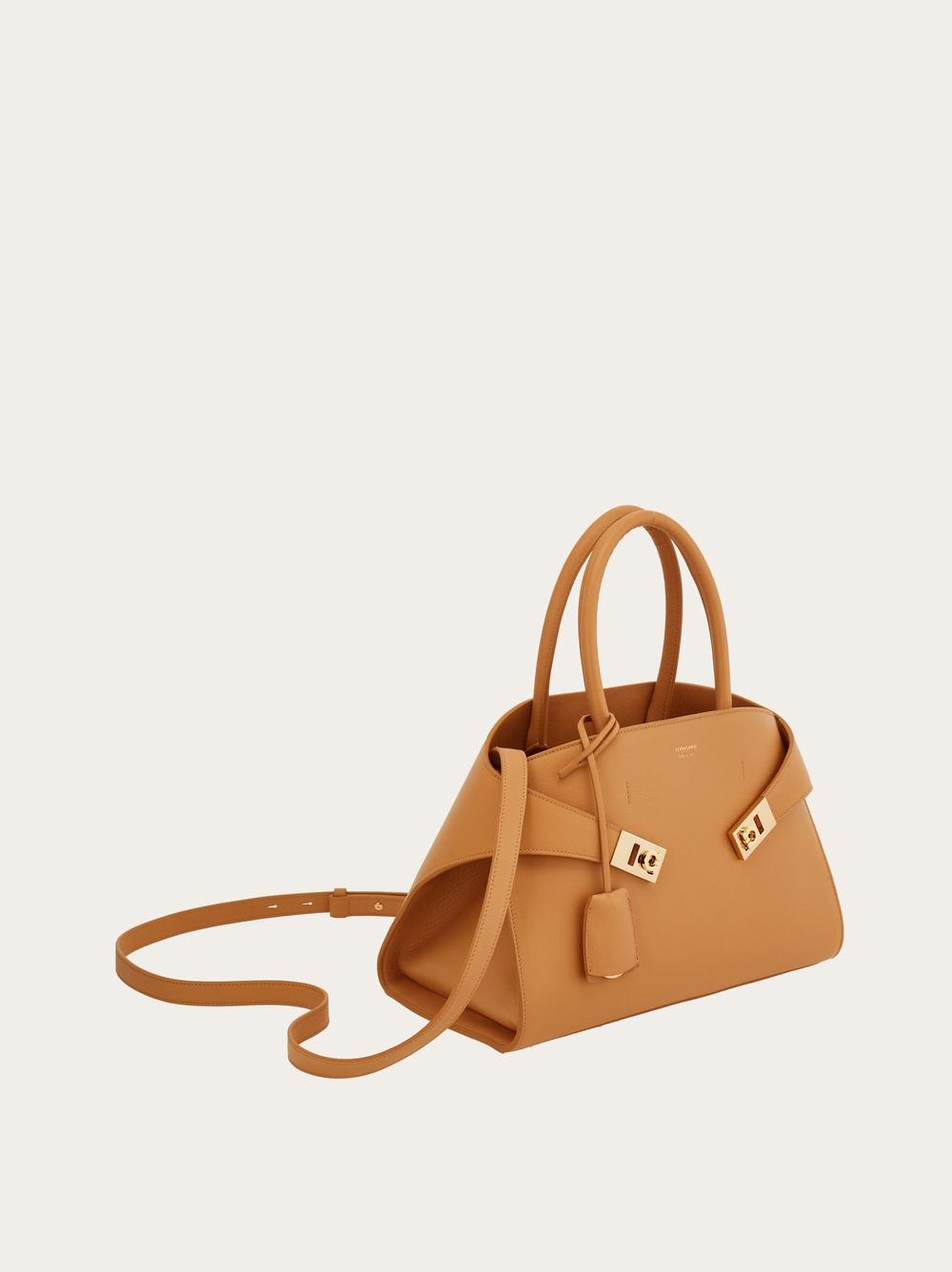 FERRAGAMO Women Hug Handbag (M) Light camel 215608 769115