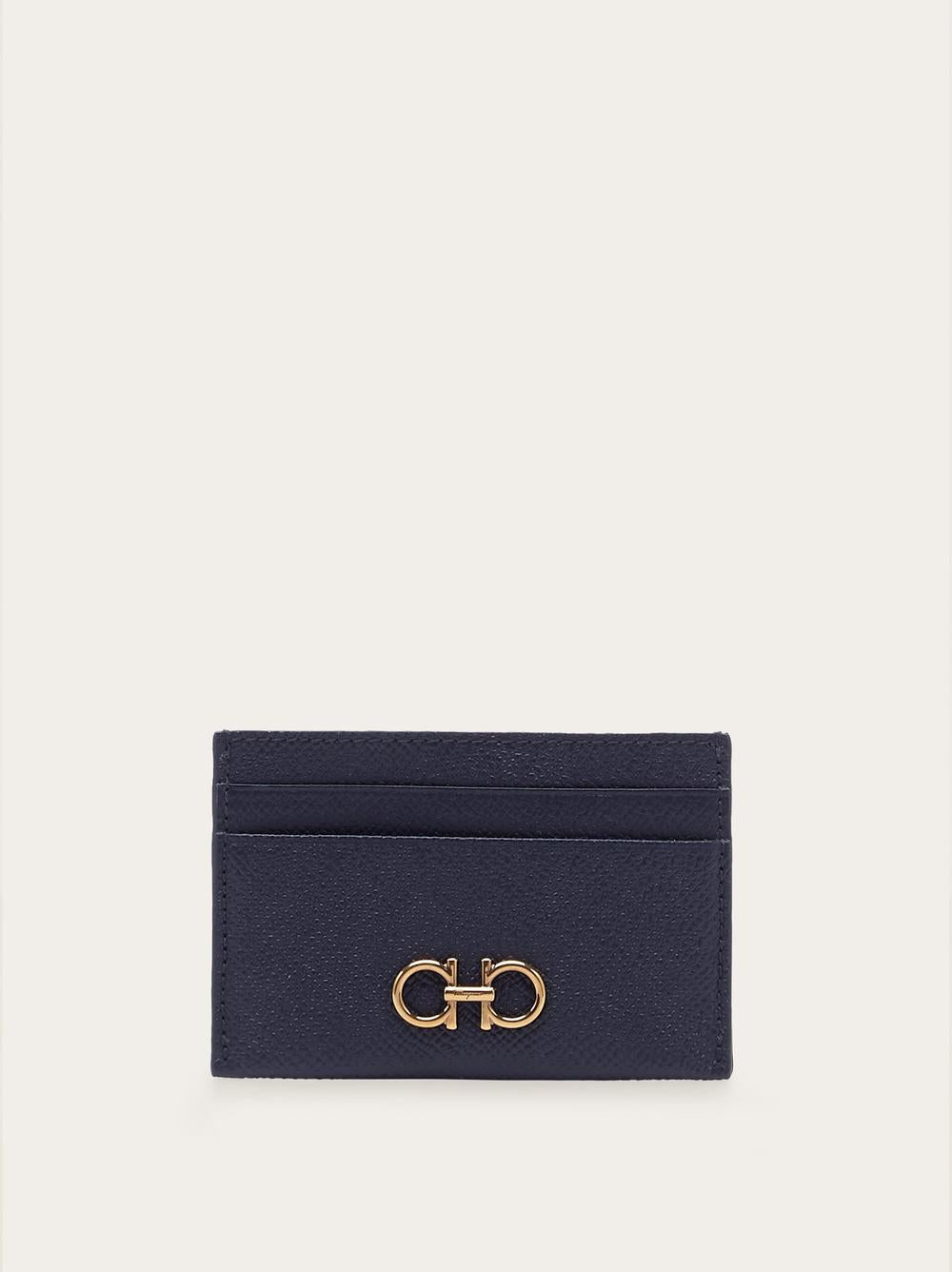 FERRAGAMO Women Gancini Credit Card Holder Midnight Blue 220007 770027