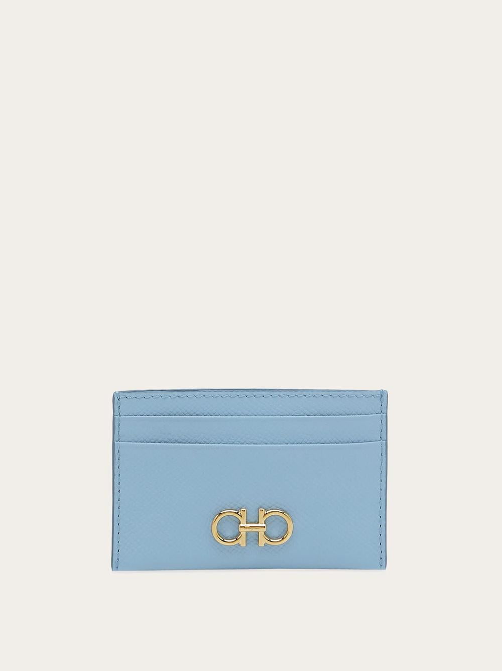 FERRAGAMO Women Gancini Credit Card Holder Sky blue 220007 774990