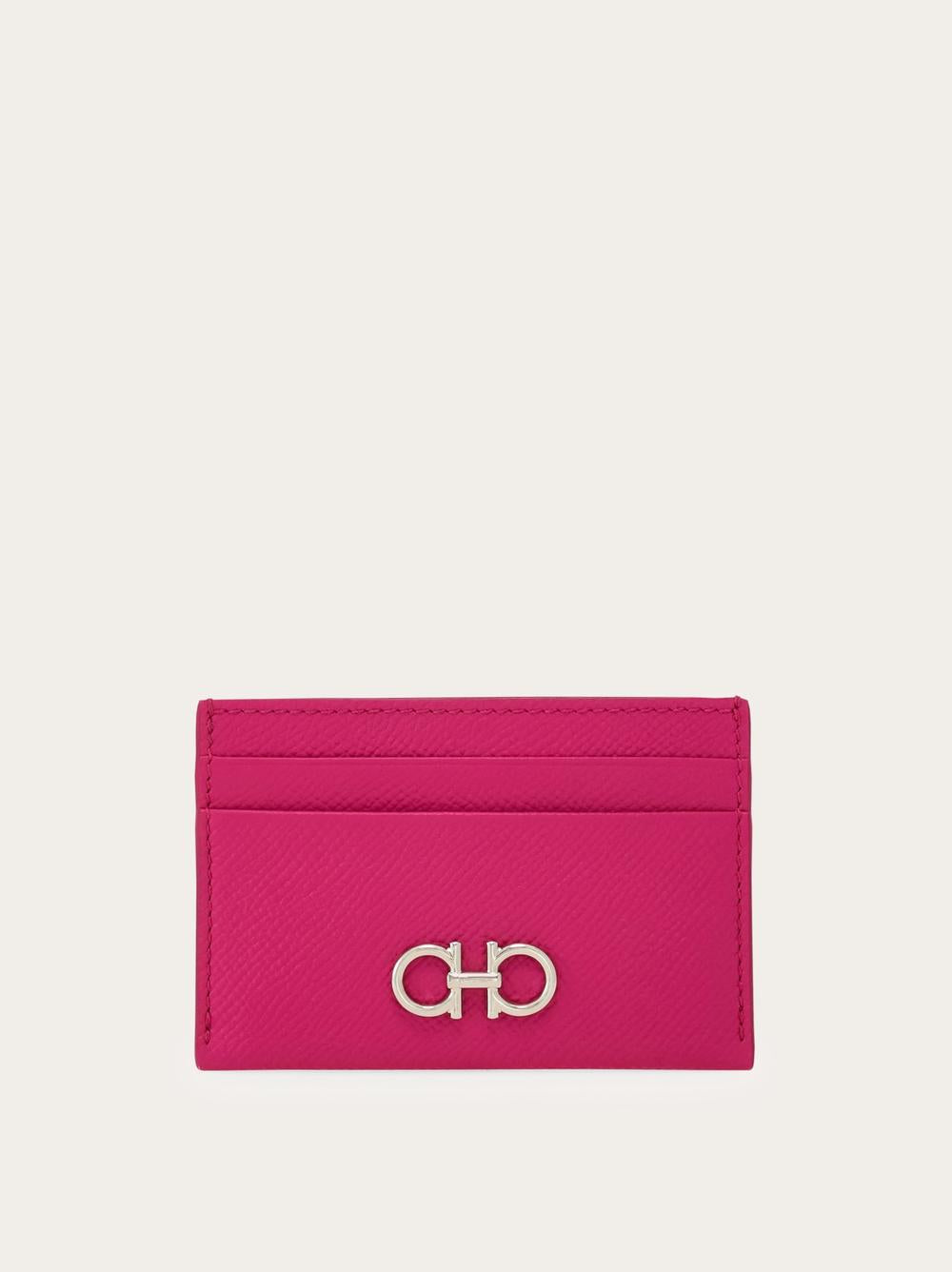 FERRAGAMO Women Gancini Credit Card Holder Cherry 220007 779139