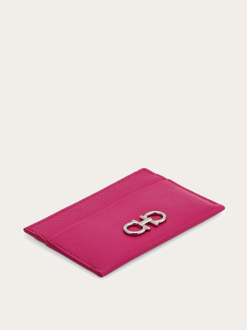 FERRAGAMO Women Gancini Credit Card Holder Cherry 220007 779139