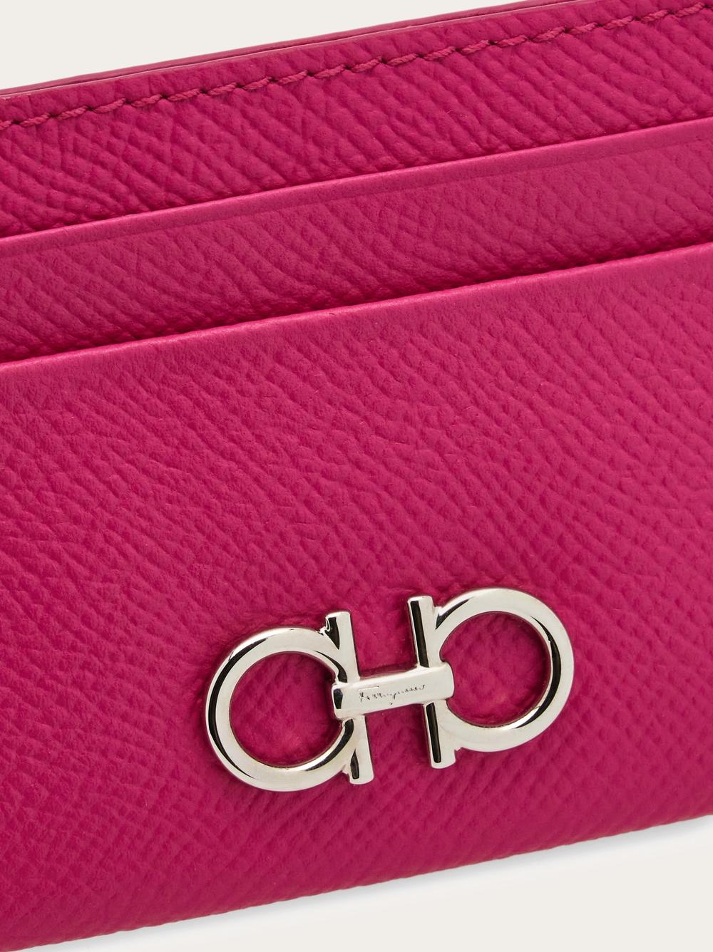 FERRAGAMO Women Gancini Credit Card Holder Cherry 220007 779139