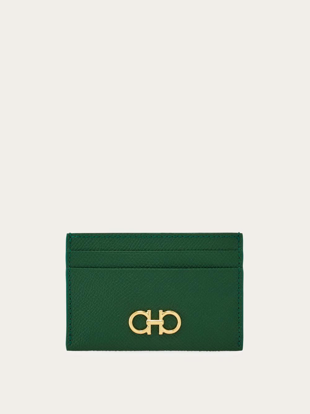 FERRAGAMO Women Gancini Credit Card Holder Forest green 220007 779141