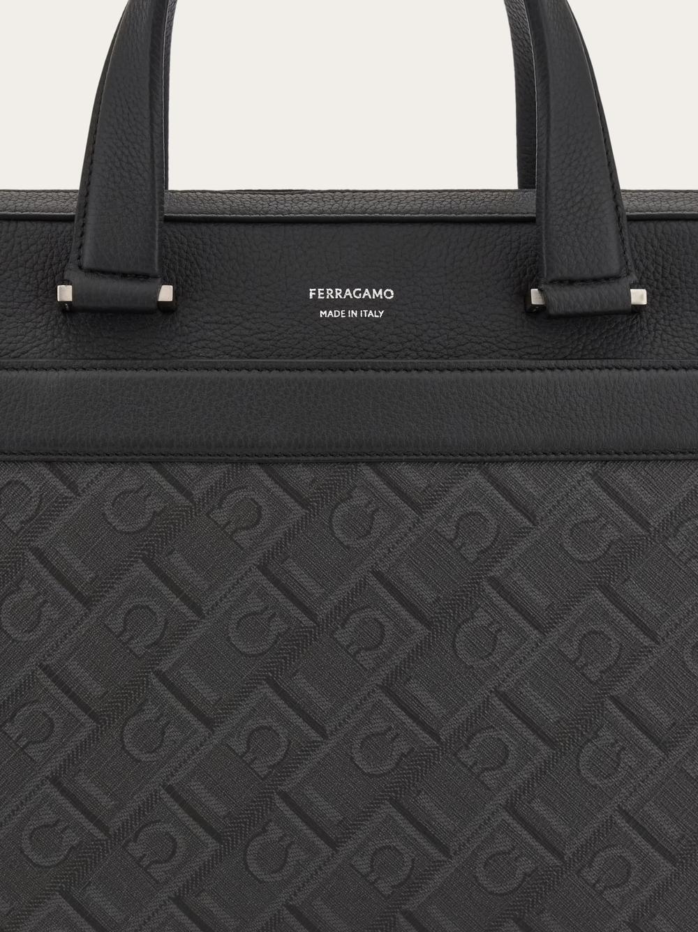 FERRAGAMO Men Ferragamo Monogram Business Bag Black/Grey 241723 781303