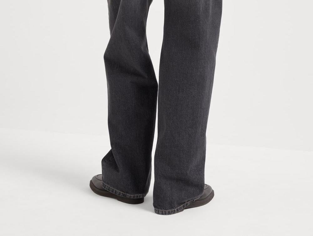 BRUNELLO CUCINELLI Women Authentic denim loose trousers with shiny tab Anthracite 242MA095P5808C8999