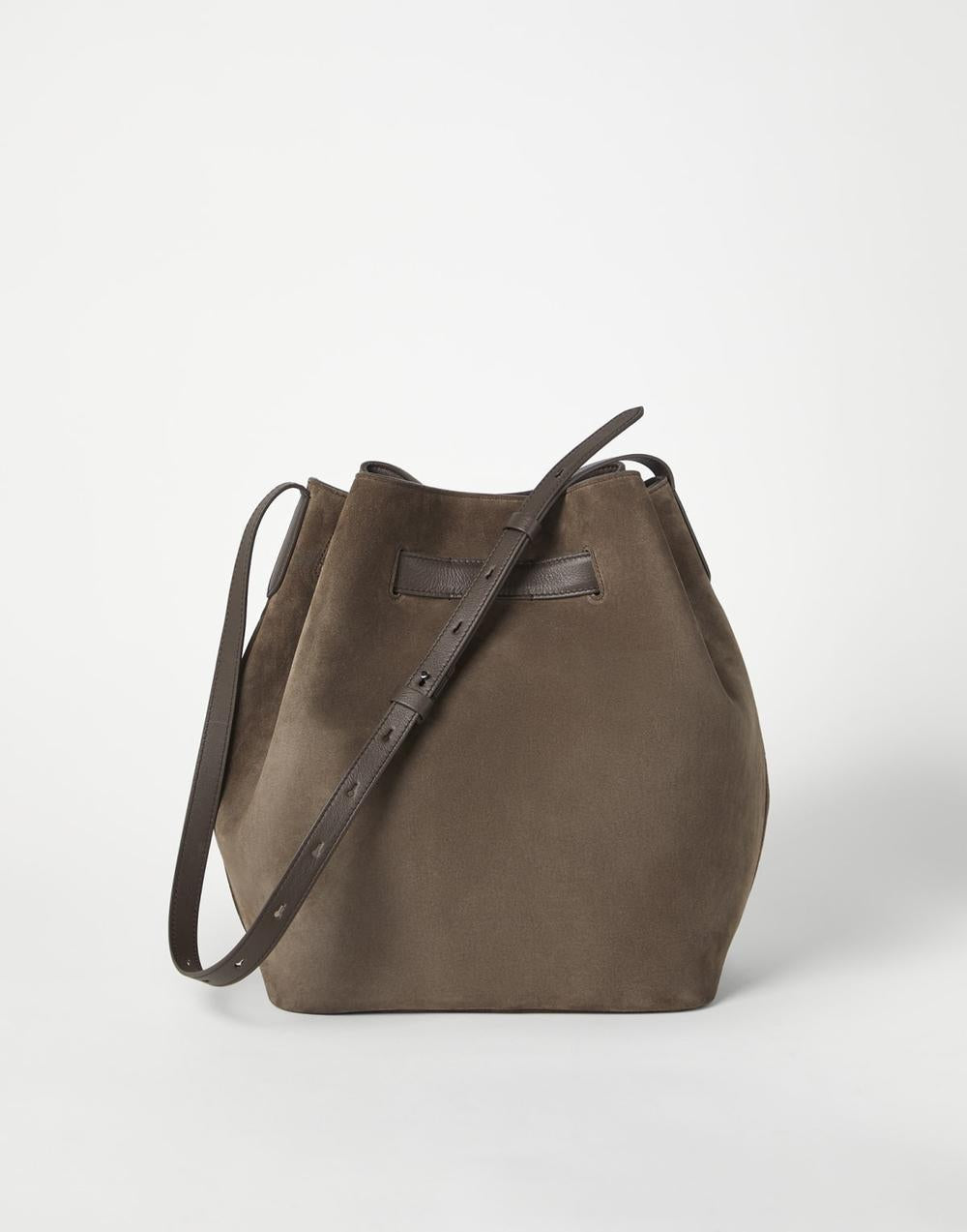 BRUNELLO CUCINELLI Women Sartorial large bucket bag in suede Bark 242MBDLD2615C8769