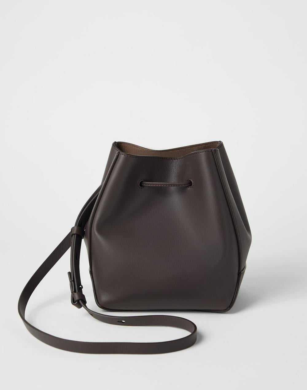 BRUNELLO CUCINELLI Women BC Duo small bucket bag in calfskin with monili Brown 242MBHED2601C8279