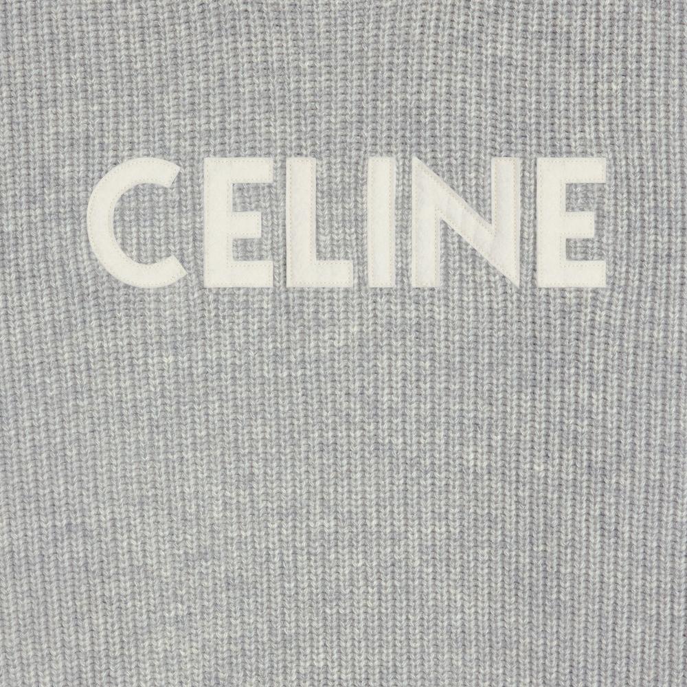 CELINE Men Celine oversized ribbed wool sweater Light gray 2A19R423P.08GC