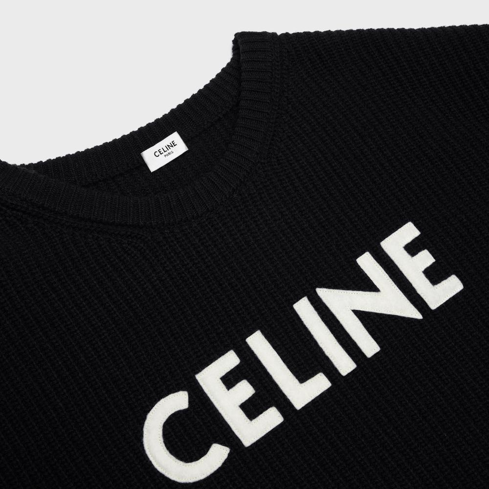 CELINE Men RIBBED WOOL OVERSIZED SWEATER Black 2A19R423P.38NO