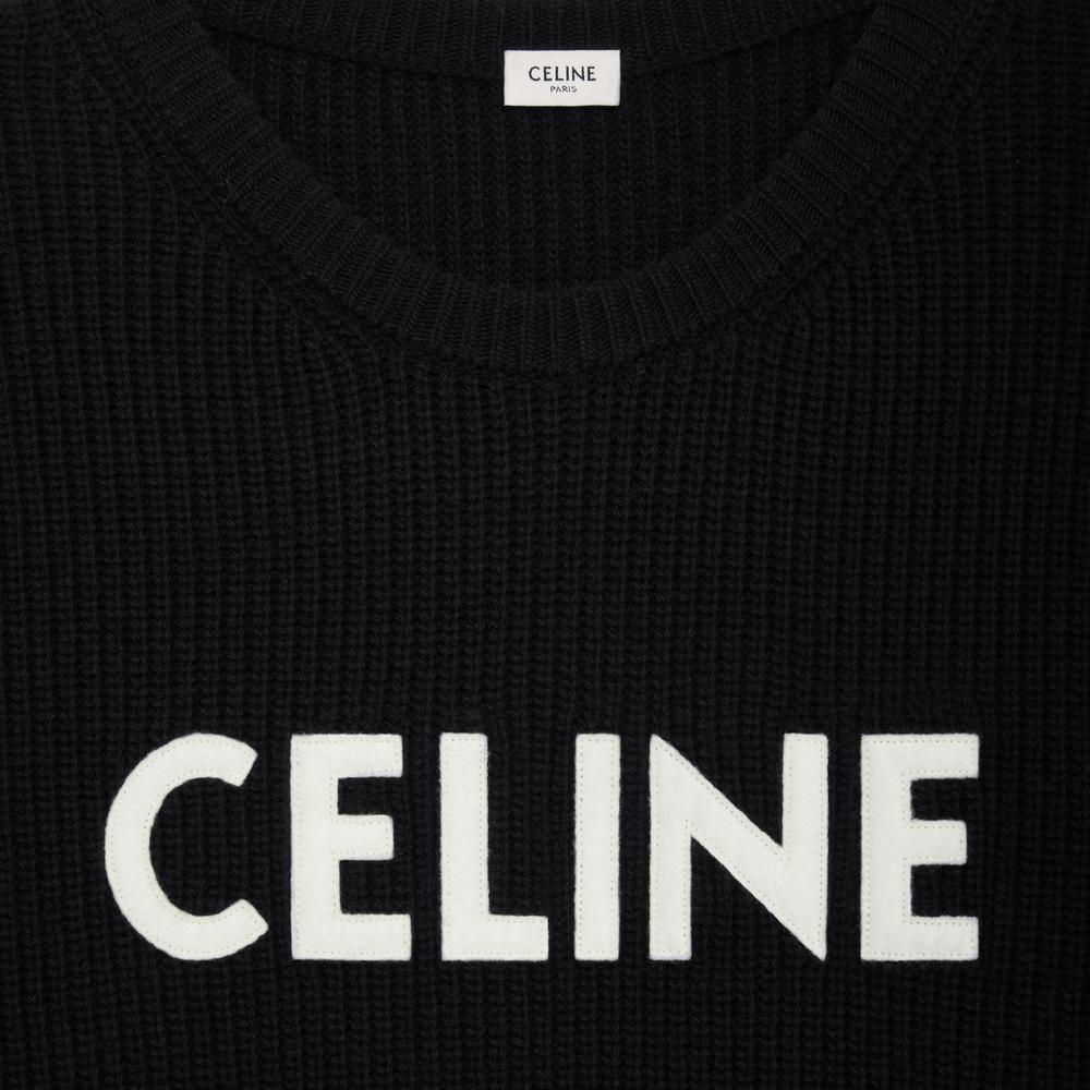 CELINE Men RIBBED WOOL OVERSIZED SWEATER Black 2A19R423P.38NO