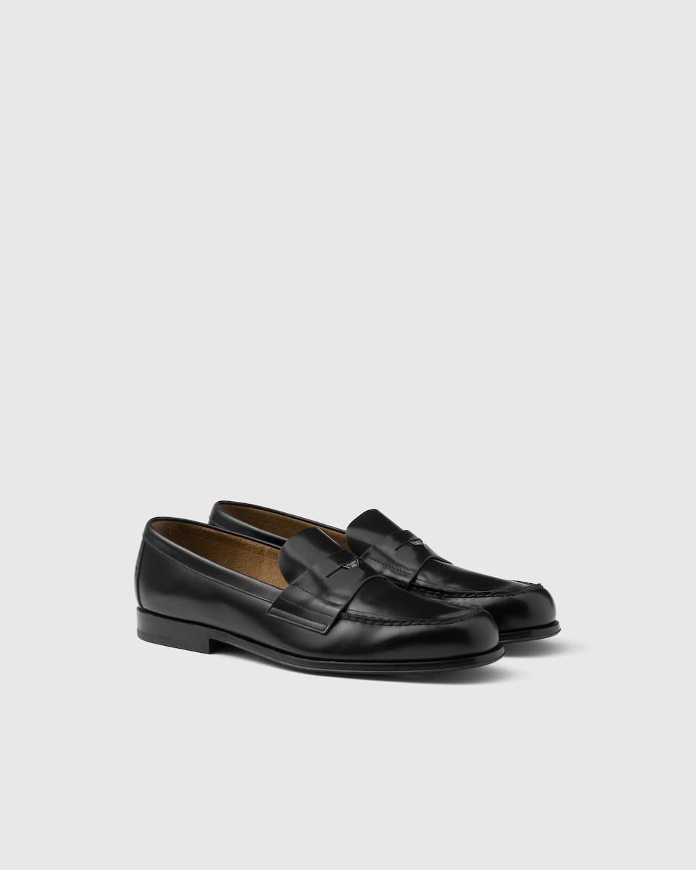 PRADA Men Brushed leather loafers Black 2DB201_055_F0002_F_C000