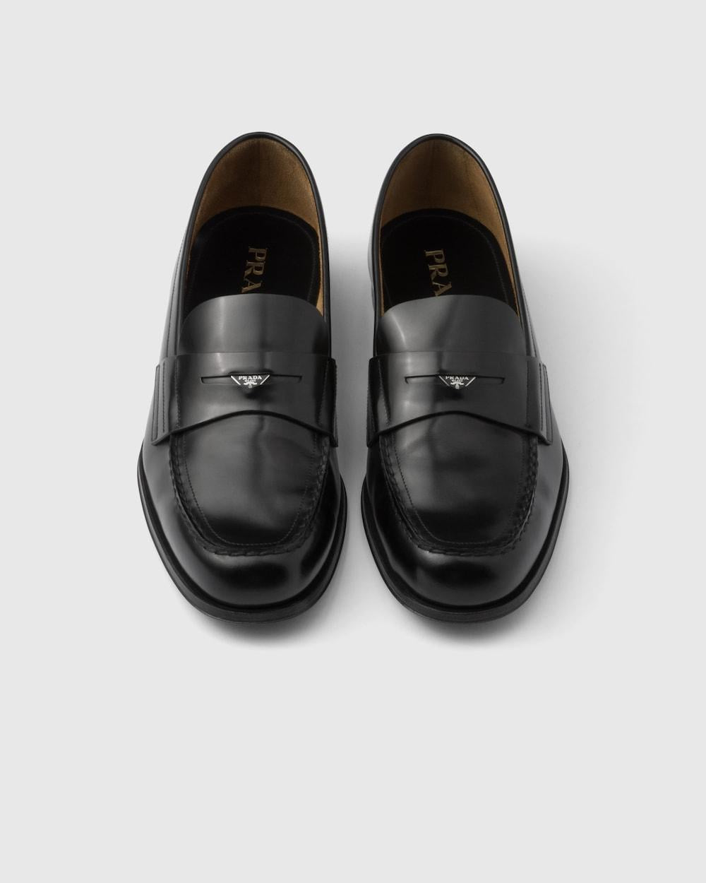 PRADA Men Brushed leather loafers Black 2DB201_055_F0002_F_C000