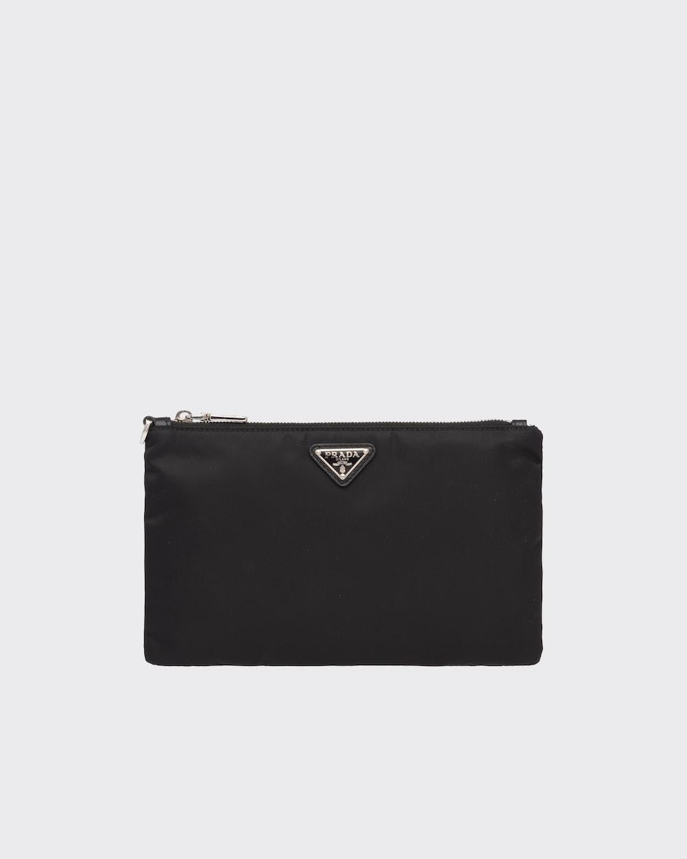 PRADA Men Re-Nylon and Saffiano leather pouch Black 2NH004_2DMH_F0002