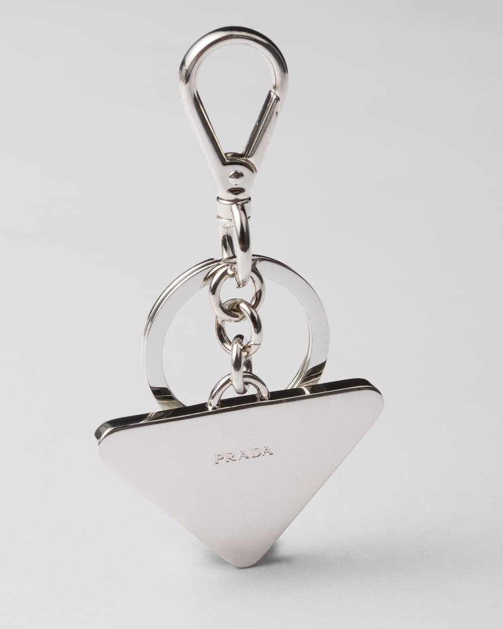 PRADA Men Saffiano leather keychain White 2PP080_053_F0009