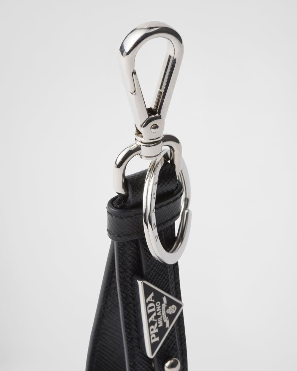 PRADA Men Saffiano leather keychain Black 2PP68T_053_F0002