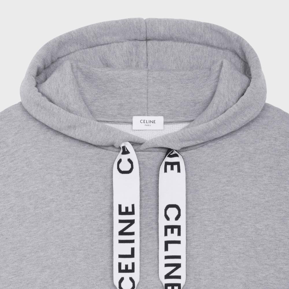 CELINE Men HOODIE LOOSE COTTON FLEECE Light gray 2Y468670Q.08GC