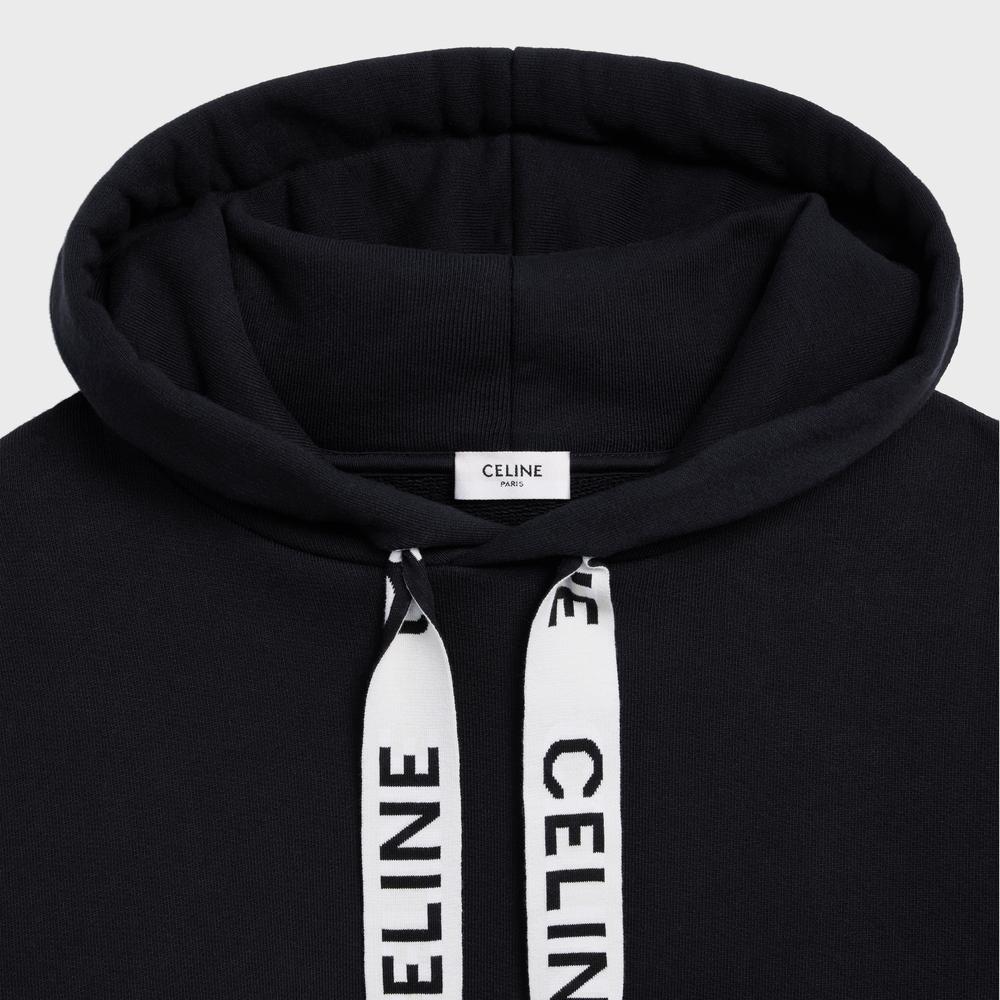 CELINE Men HOODIE LOOSE COTTON FLEECE Black 2Y468670Q.38NO