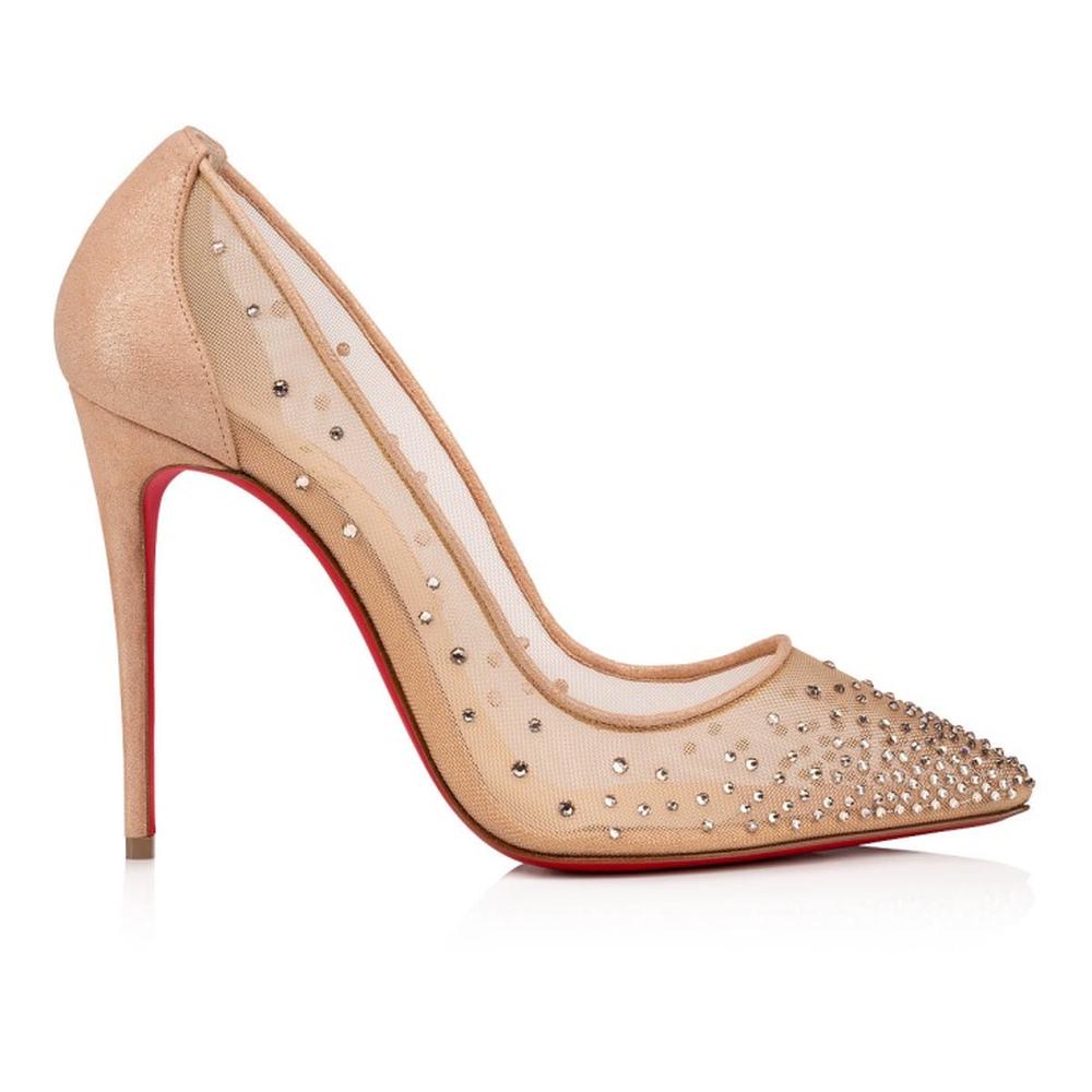 CHRISTIAN LOUBOUTIN Women Follies Strass Beige 3180466F065