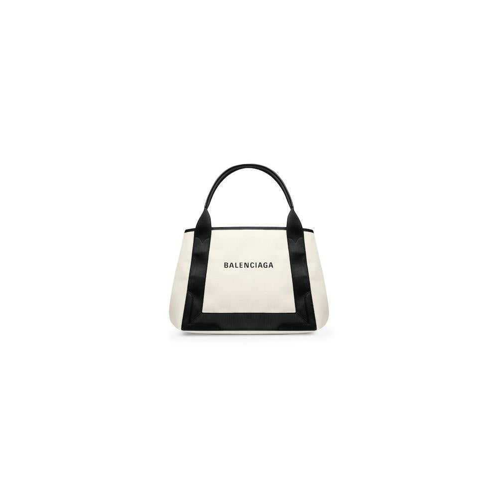 BALENCIAGA Women Navy Small Tote Bag in Beige 3399332HH3N9260