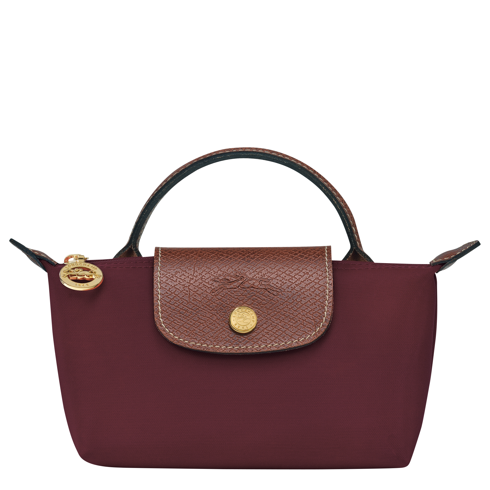 حقيبة مستحضرات تجميل أصلية Le Pliage للنساء من LONGCHAMP بمقبض - بوردو 34175089P87