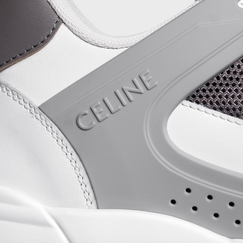 حذاء رياضي CELINE TRAINER CT-09 للرجال منخفض الرقبة من جلد العجل والشبكة [01DQ] 361554995C.01DQ