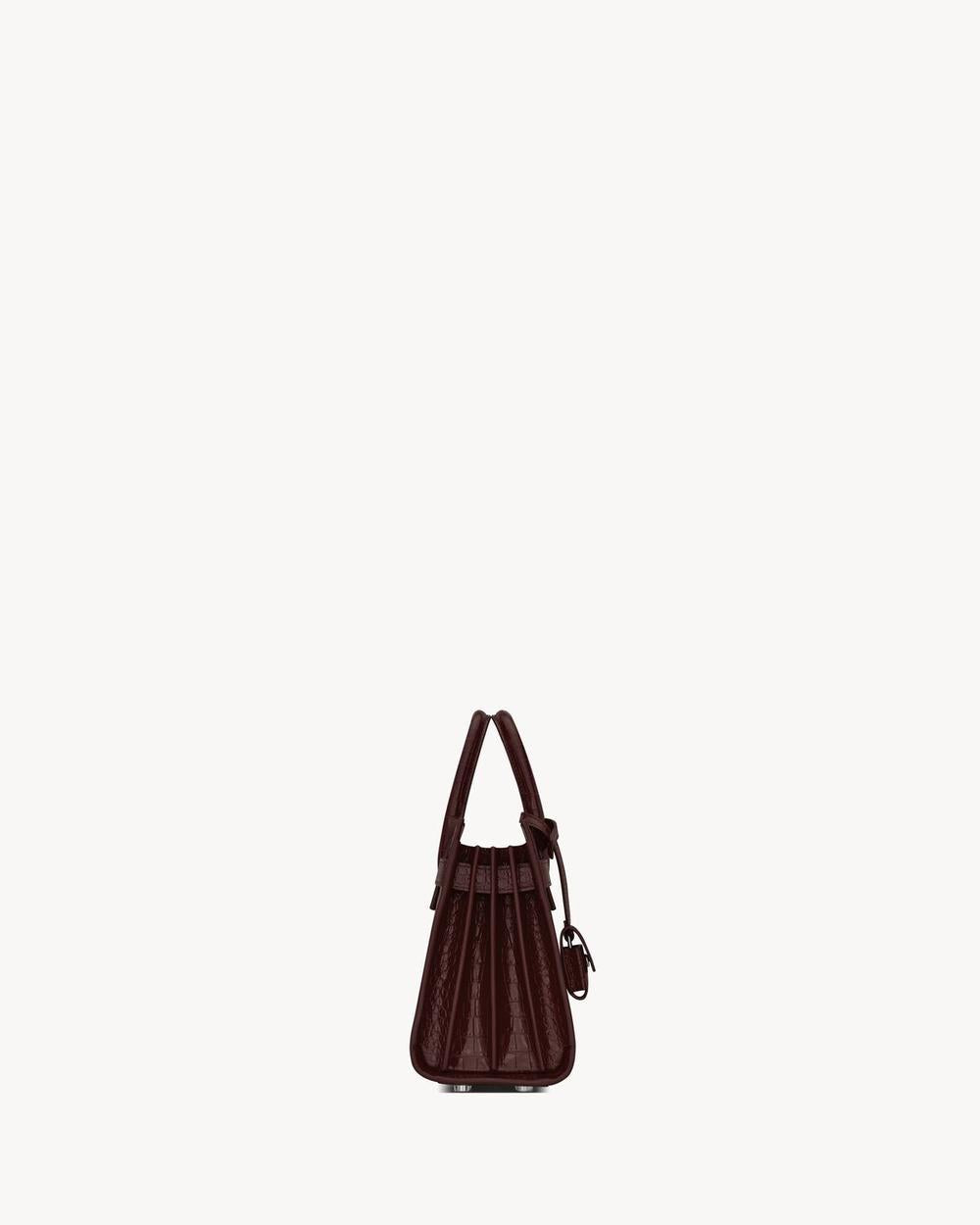 SAINT LAURENT Women sac de jour in crocodile embossed leather - nano ROUGE LEGION 392035DND1N6475