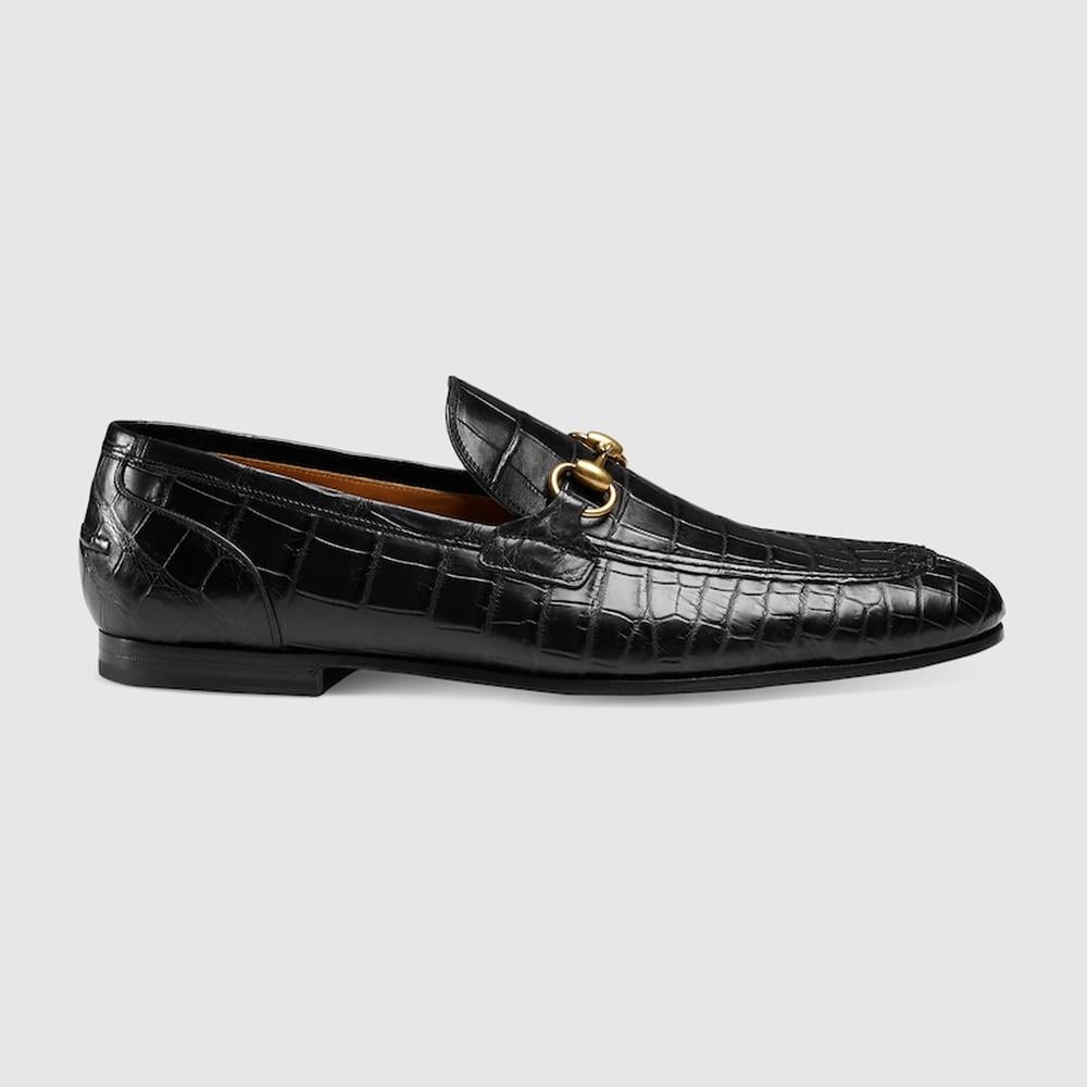 GUCCI Men Gucci Jordaan crocodile loafer black 406994 EC200 1000