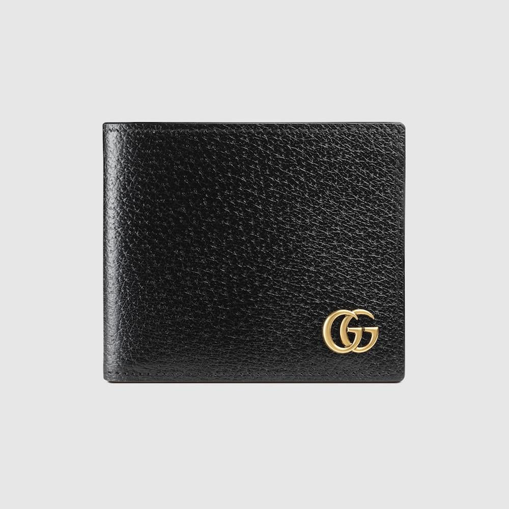 محفظة بطاقات GUCCI للرجال GG Marmont ثنائية الطي من الجلد الأسود 428726 DJ20T 1000