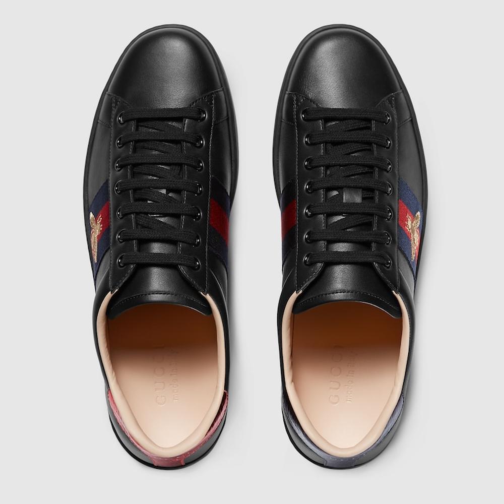 GUCCI Men Ace trainer with embroidery black leather 429446 02JP0 1284