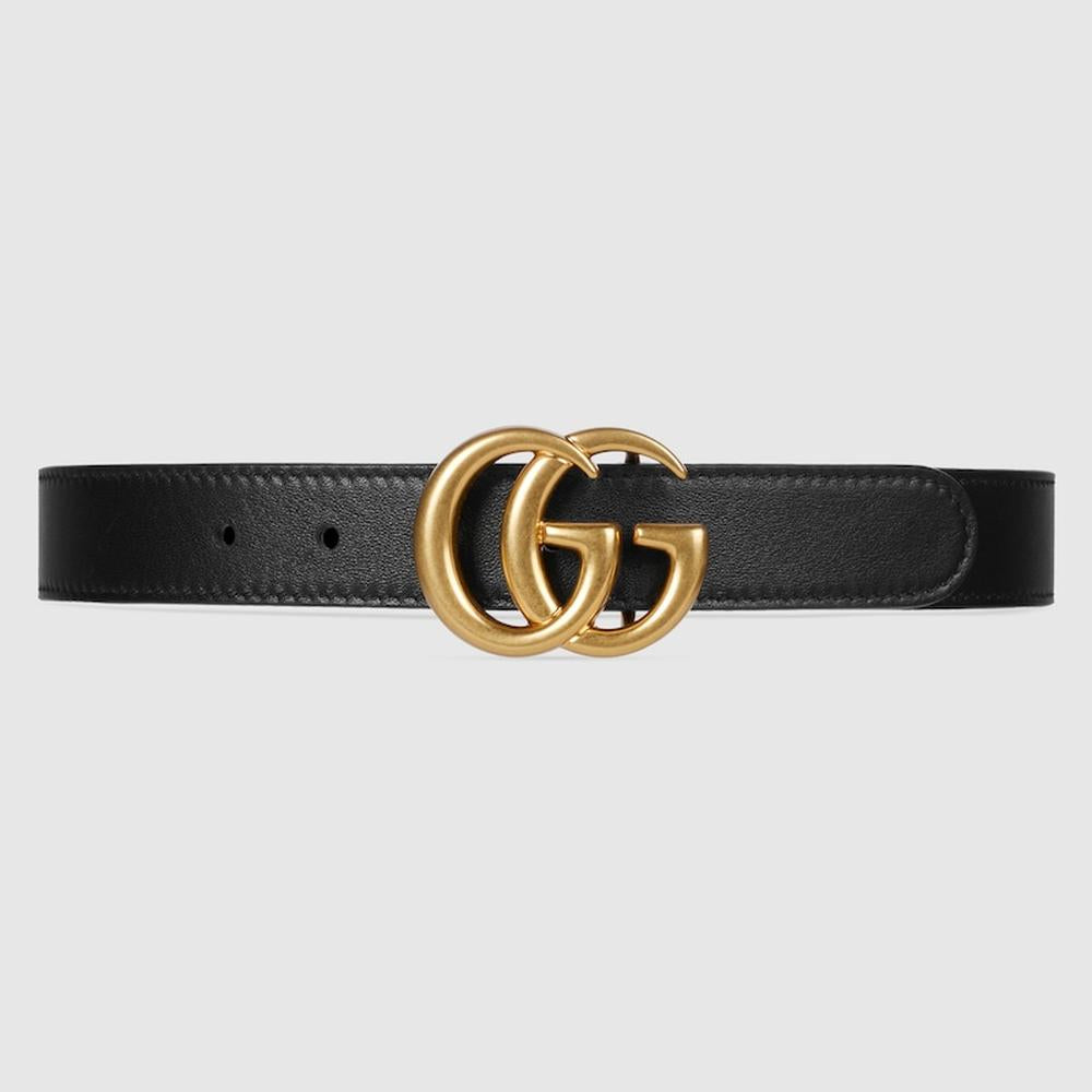 GUCCI Kids Children leather Double G belt Black 432707 B960X 1000